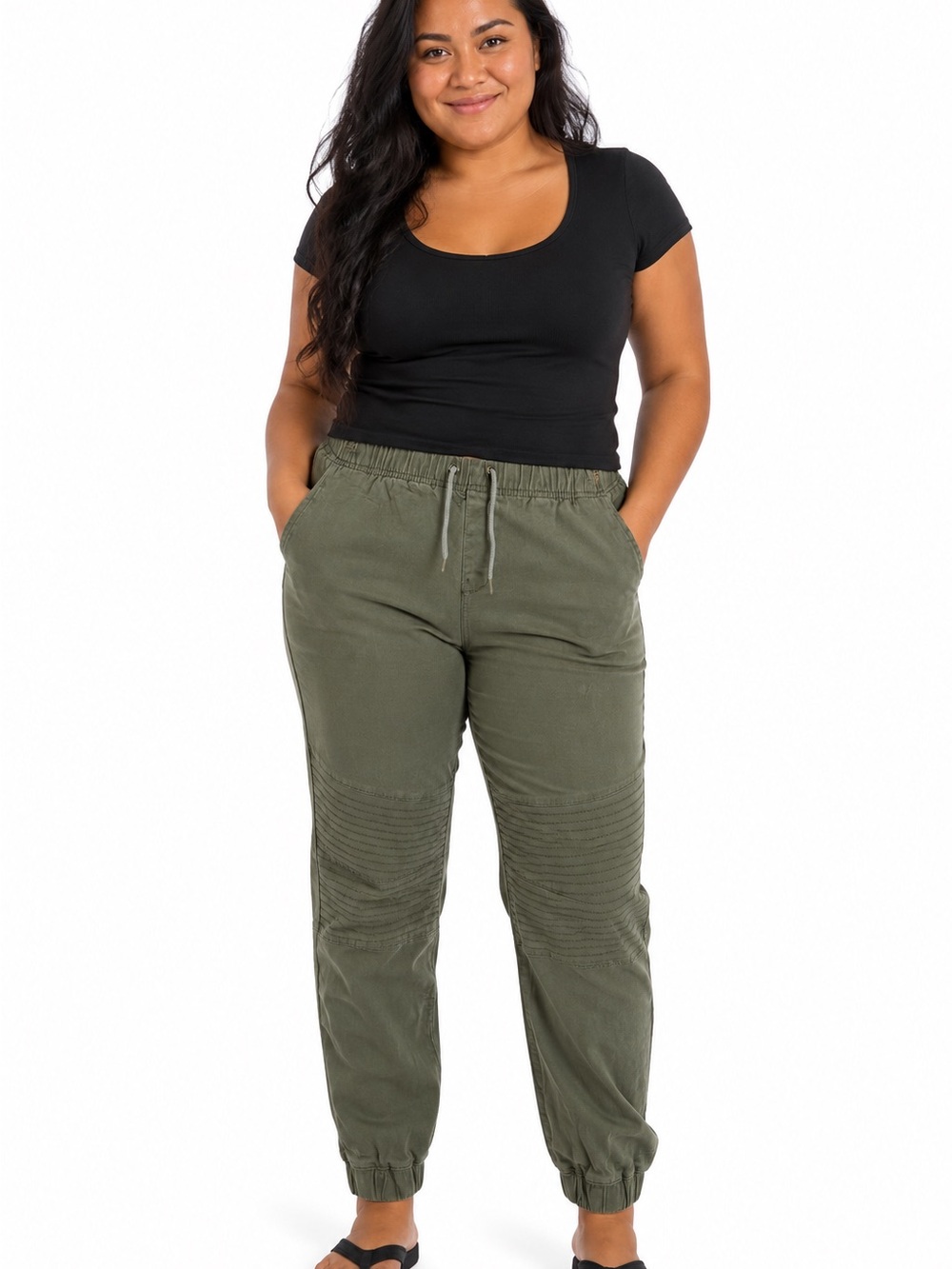 DKNY Olive Green Moto Jogger Pants – Women’s Size XL